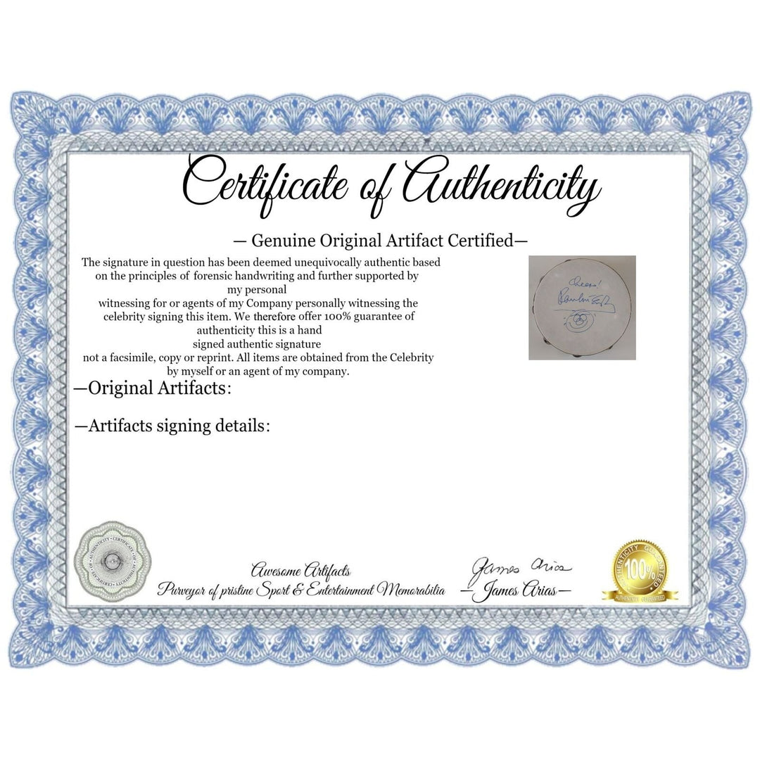 Paul McCartney 14-in tambourine with Sketch and inscription and signing proof Awesome Artifacts