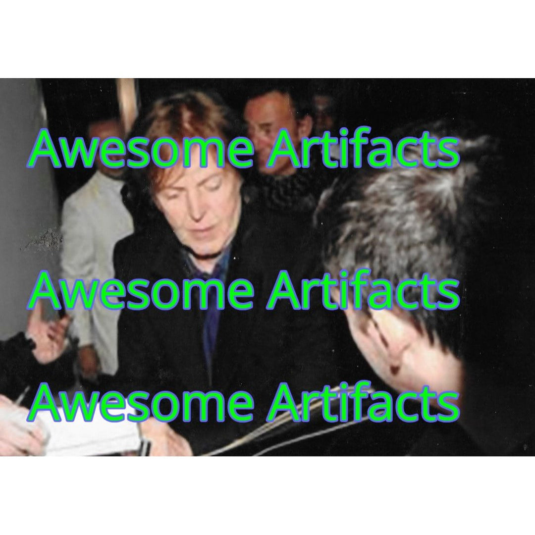 Paul McCartney 14-in tambourine with Sketch and inscription and signing proof Awesome Artifacts