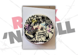 Henry Rollins and Black Flag one-of-a-kind drumhead signed with proof