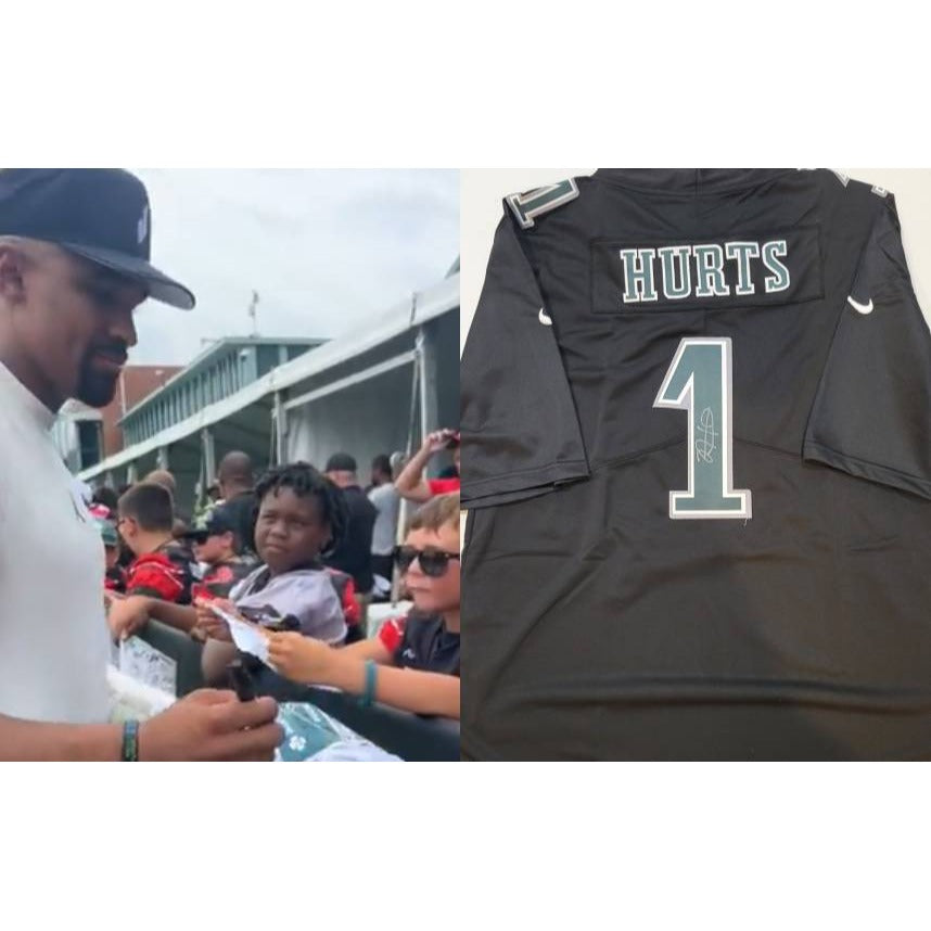 Jalen Hurts Philadelphia Eagles jersey game model size xl signed with proof.