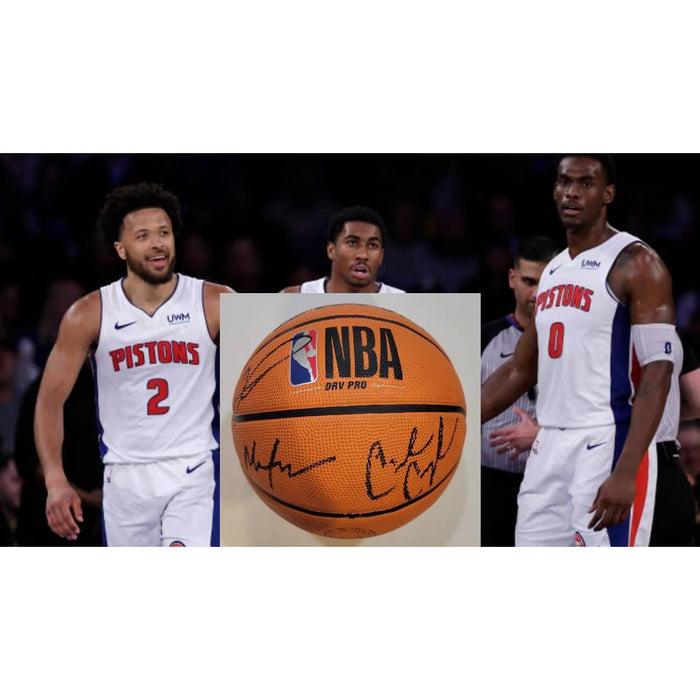Detriot Pistons Cade Cunningham, jalen duren Malik Beasley Wilson basketball signed with proof.