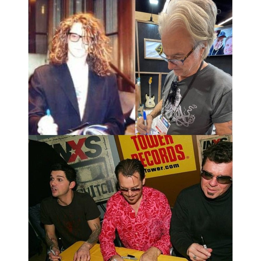 Garry Gary Beers, Michael Hutchence, Jon, Andrew, Tim Farriss, INXS, Fender Stratocaster electric guitar signed with proof