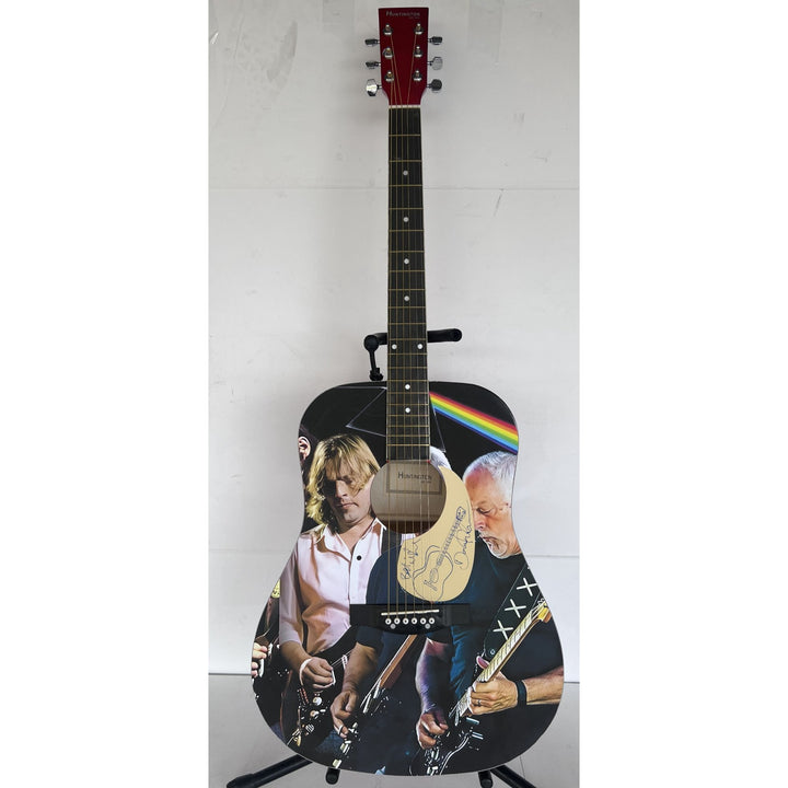 David Gilmour Pink Floyd one of a kind acoustic guitar signed with proof.