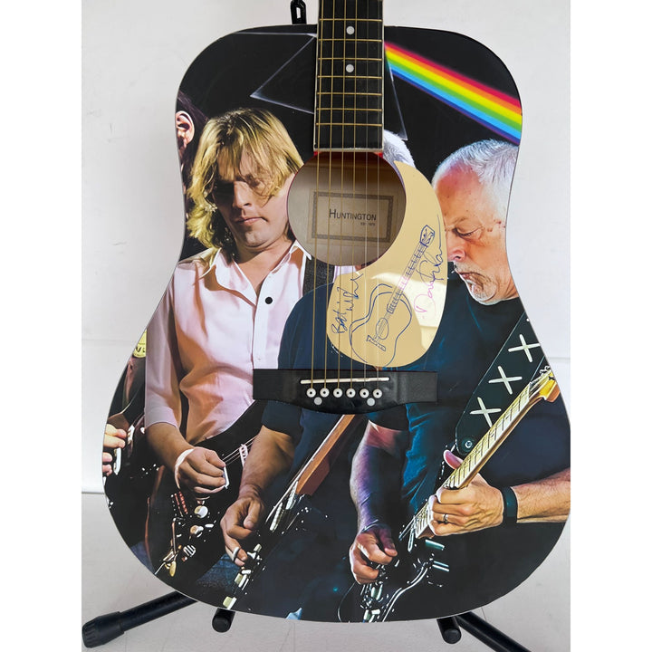 David Gilmour Pink Floyd one of a kind acoustic guitar signed with proof.