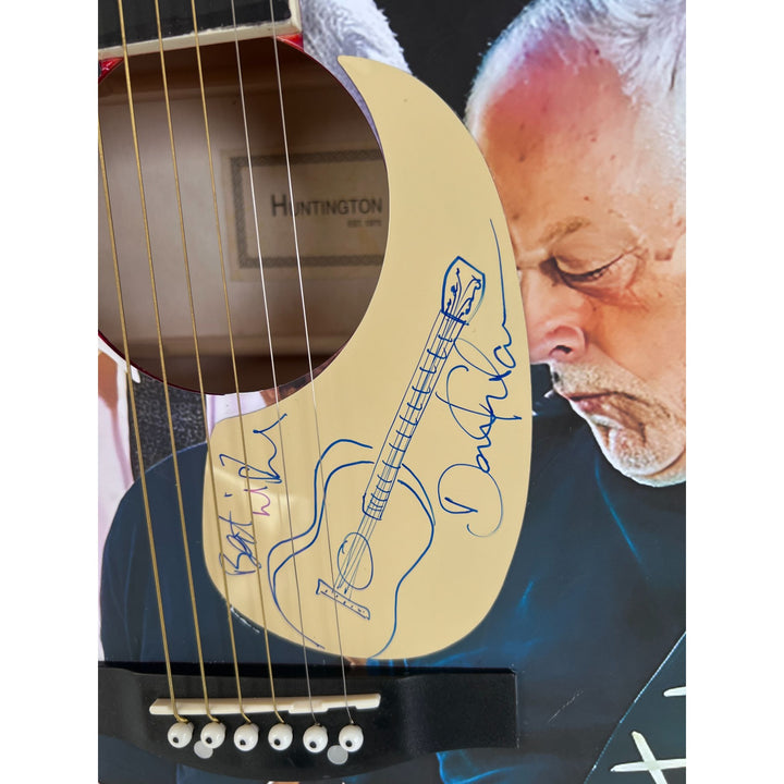 David Gilmour Pink Floyd one of a kind acoustic guitar signed with proof.
