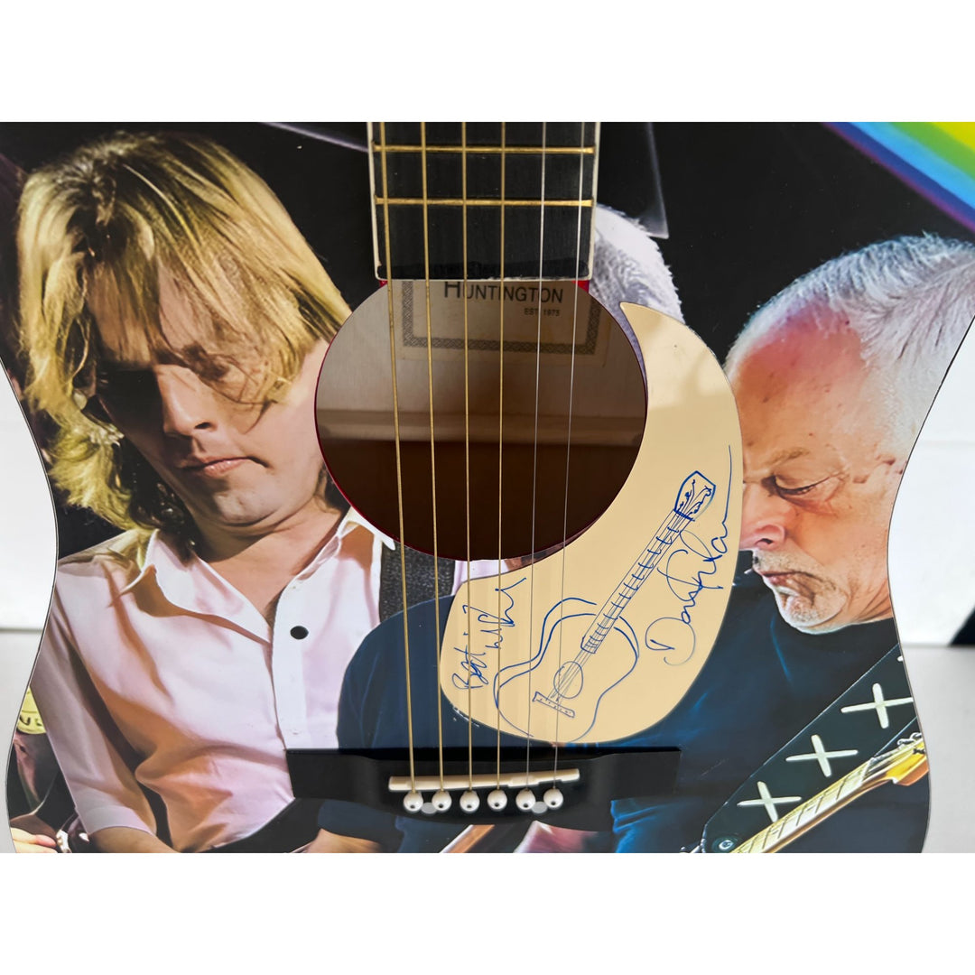 David Gilmour Pink Floyd one of a kind acoustic guitar signed with proof.