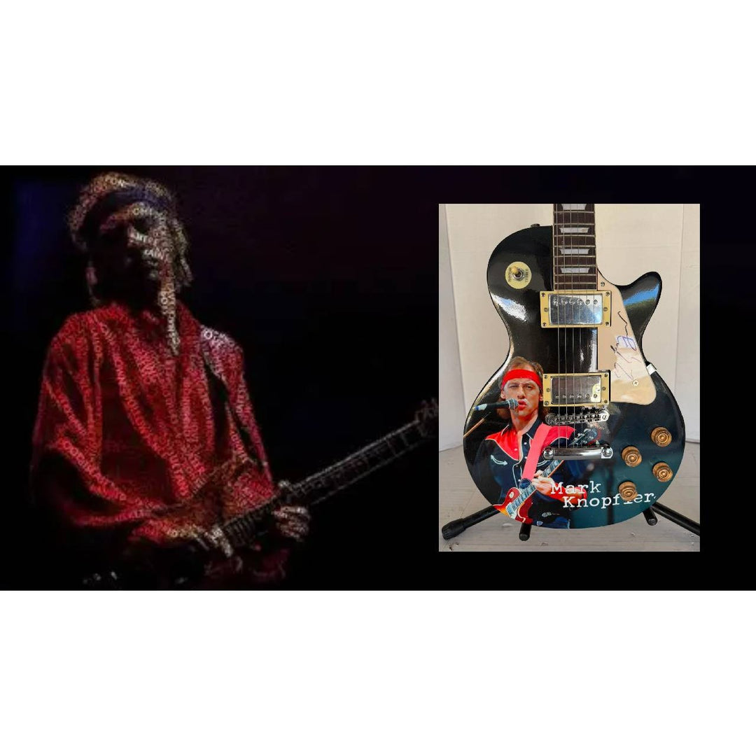 Mark Knopfler Dire Straits one of a kind full size guitar signed with proof.