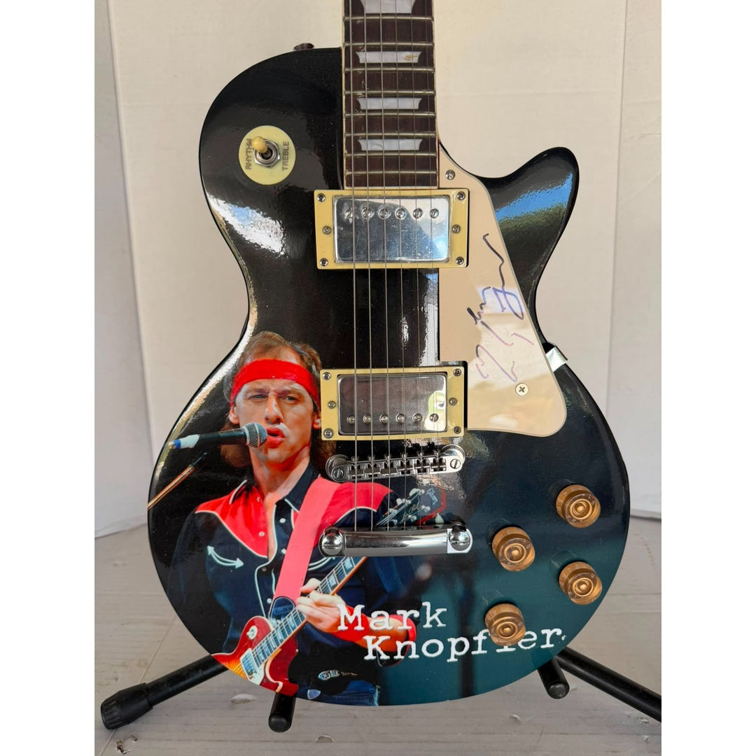 Mark Knopfler Dire Straits one of a kind full size guitar signed with proof.