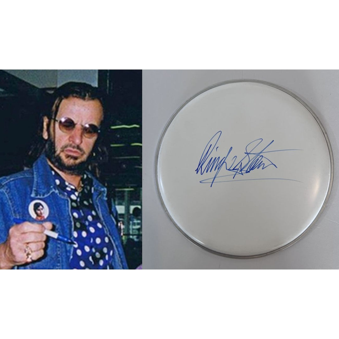 Ringo Star of Beatles Drumhead signed with proof