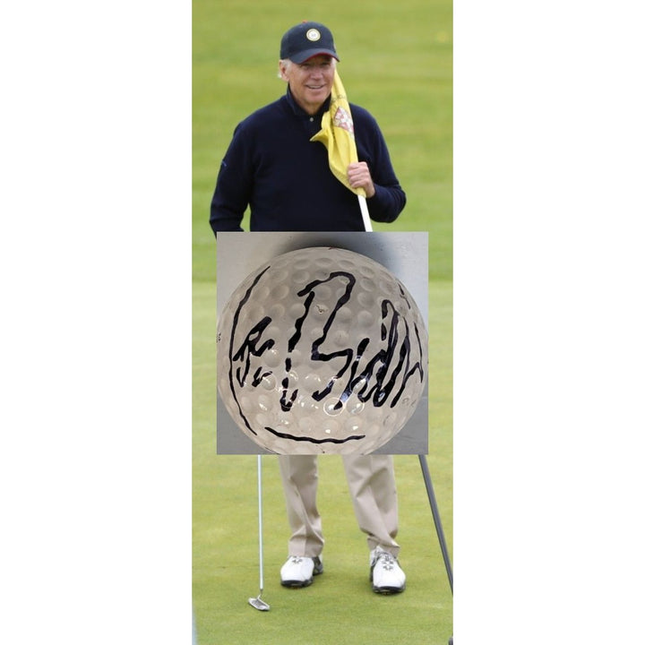 Joseph Robinette Biden Jr. (46) vintage golf ball signed with proof and free display case