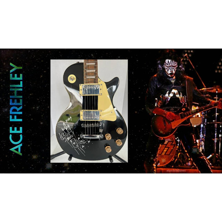 Ace Frehley of Kiss les paul  electric guitar signed with sketch & proof
