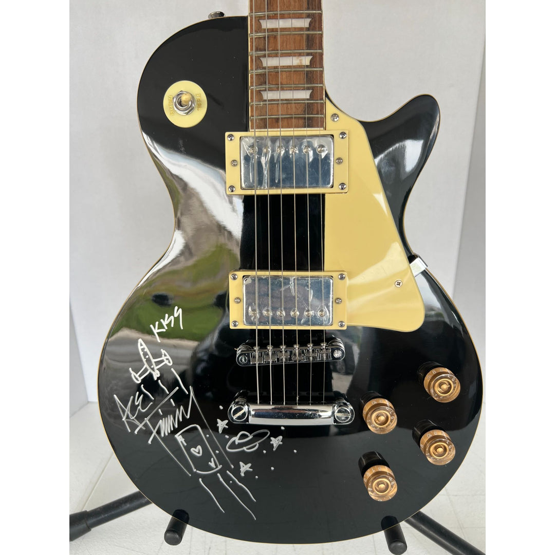 Ace Frehley of Kiss les paul  electric guitar signed with sketch & proof