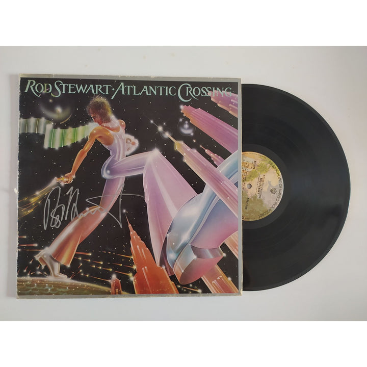 Rod Stewart Atlantic Crossing original LP signed with proof