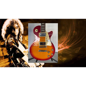 Jimmy Page of Led Zeppelin, Les Paul, vintage, electric guitar signed with full provenance, photo proof and AI certification