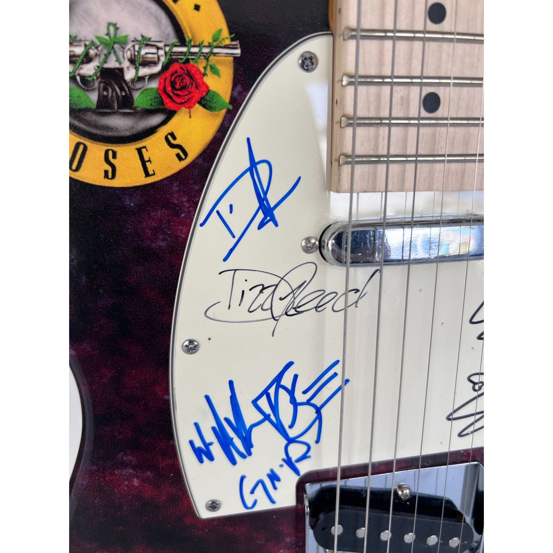 Guns N' Roses Axl Rose Slash Dizzy Reed Duff Mckagan Steven Adler Telecaster electric guitar signed with proof..