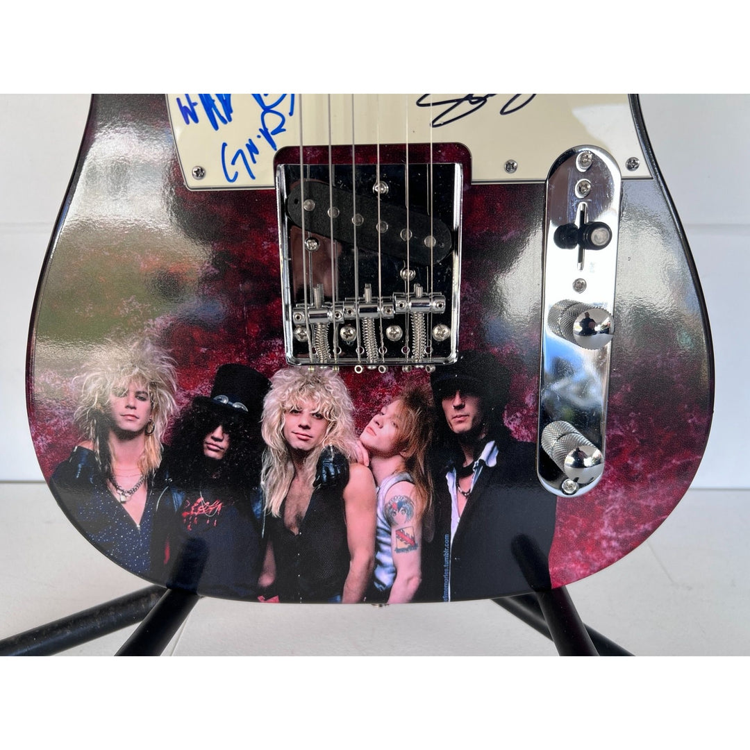Guns N' Roses Axl Rose Slash Dizzy Reed Duff Mckagan Steven Adler Telecaster electric guitar signed with proof..