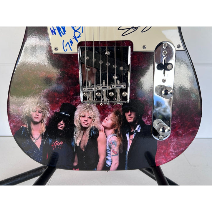 Guns N' Roses Axl Rose Slash Dizzy Reed Duff Mckagan Steven Adler Telecaster electric guitar signed with proof..