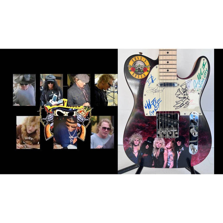 Guns N' Roses Axl Rose Slash Dizzy Reed Duff Mckagan Steven Adler Telecaster electric guitar signed with proof..