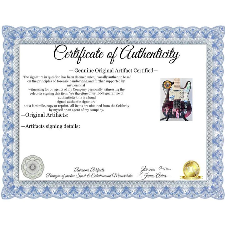 Guns N' Roses Axl Rose Slash Dizzy Reed Duff Mckagan Steven Adler Telecaster electric guitar signed with proof..