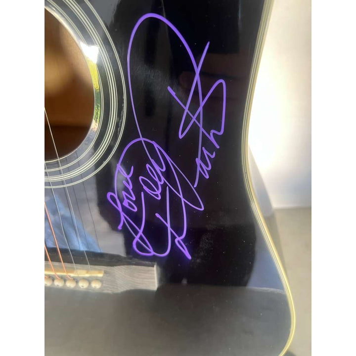 Kenny Rogers and Dolly Parton 41' full size acoustic guitar signed with proof