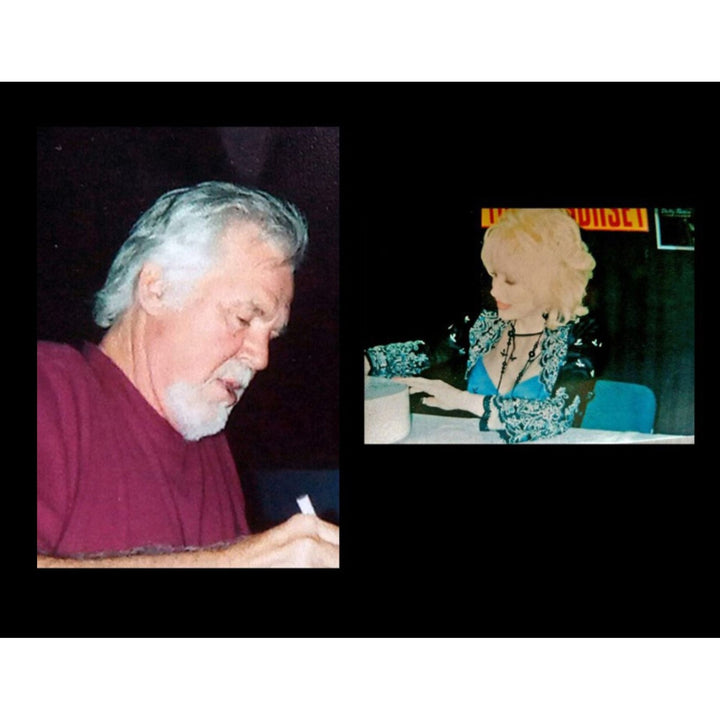 Kenny Rogers and Dolly Parton 41' full size acoustic guitar signed with proof