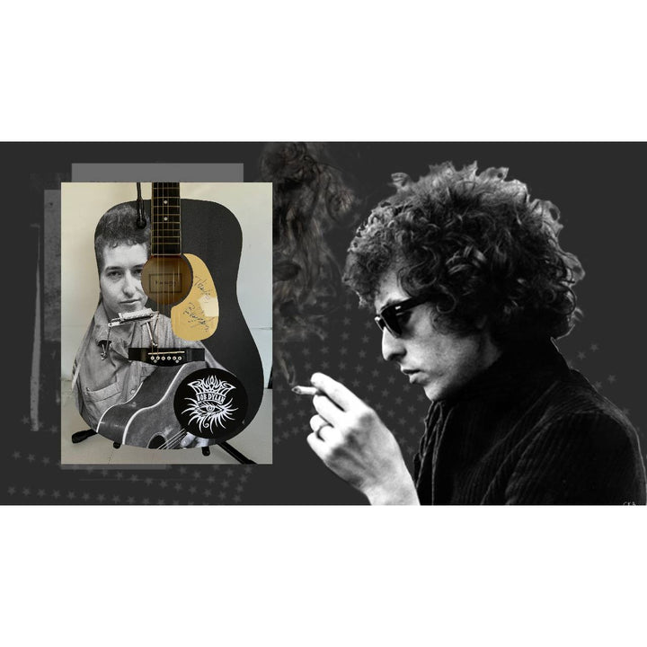 Bob Dylan  full size one of a kind acoustic guitar signed with proof.