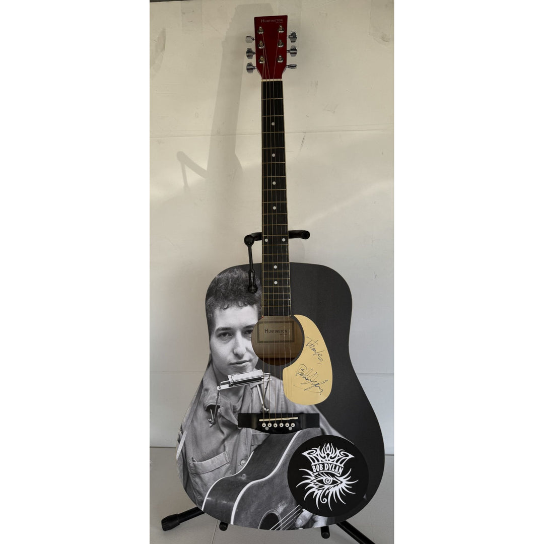 Bob Dylan  full size one of a kind acoustic guitar signed with proof.