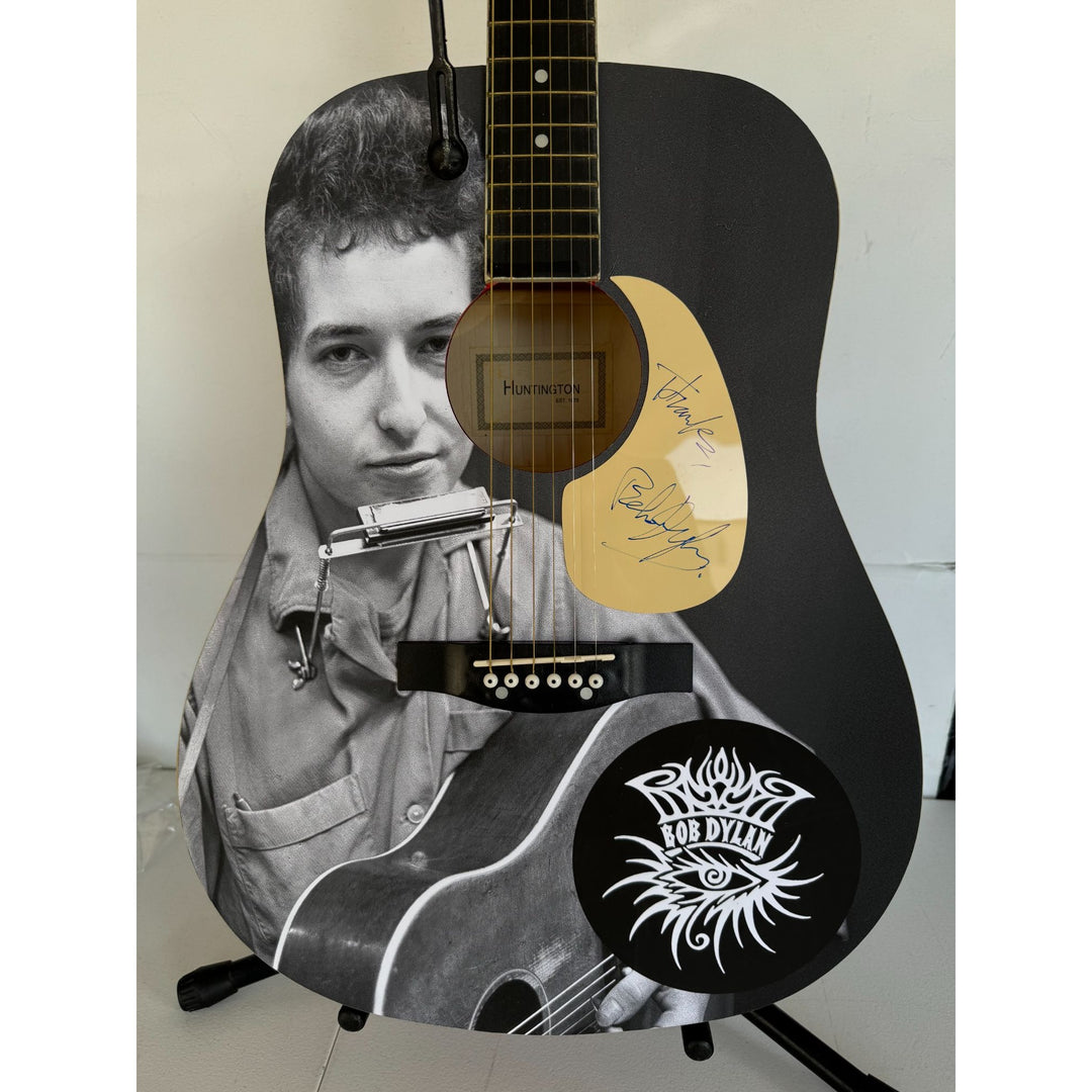 Bob Dylan  full size one of a kind acoustic guitar signed with proof.