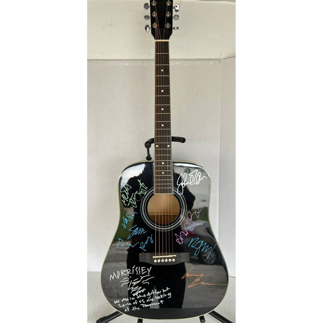 Robert Smith The Cure & Morrissey & The Smith Acoustic guitar signed with proof.