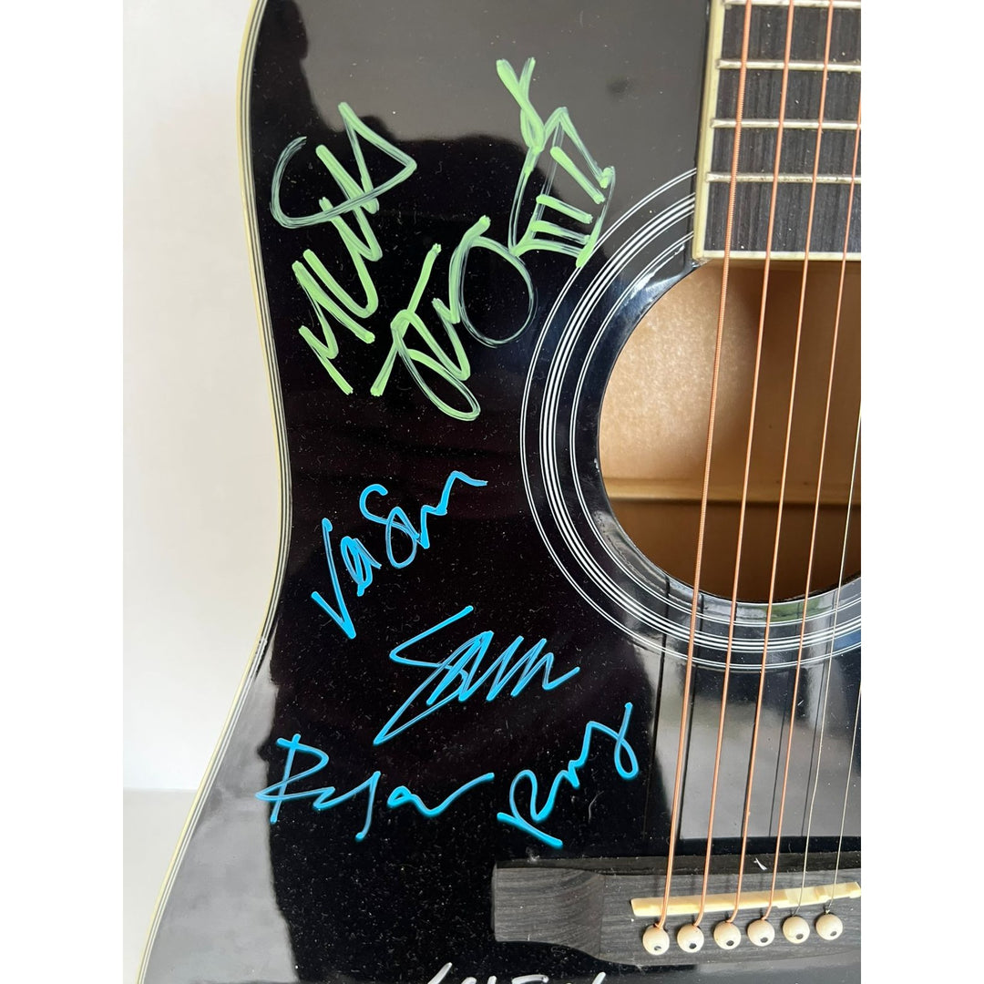 Robert Smith The Cure & Morrissey & The Smith Acoustic guitar signed with proof.