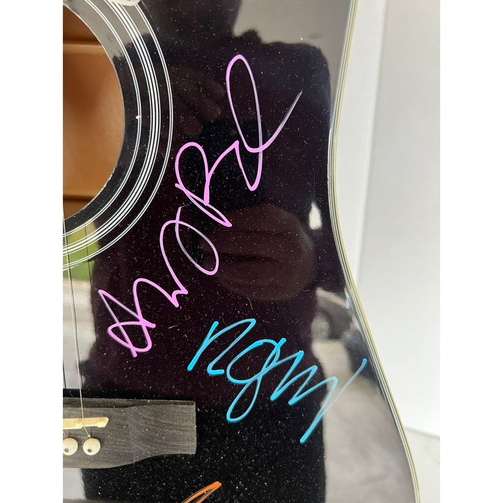 Robert Smith The Cure & Morrissey & The Smith Acoustic guitar signed with proof.