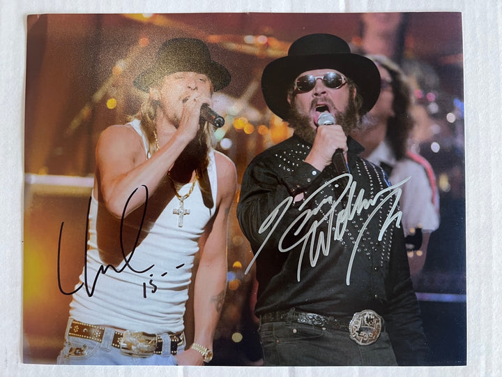 Kid Rock and Hank Williams Jr 8x10 photo signed with proof