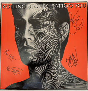 Rolling Stones 'Tattoo you' Keith Richards, Mick Jagger, Charlie Watts, Ronnie Wood LP signed with proof
