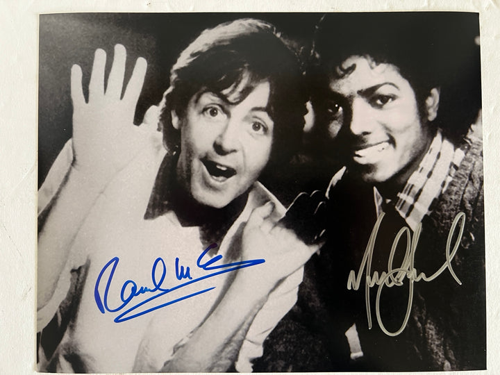 Michael Jackson and Paul McCartney 8 x 10 signed photo with proof