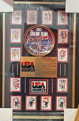 Michael Jordan, Larry Bird, Chuck Daly 1992 Dream Team MASTER SET DREAM TEAM 1991 SKYBOX USA basketball cards signed and framed 24x36 with proof - Awesome Artifacts