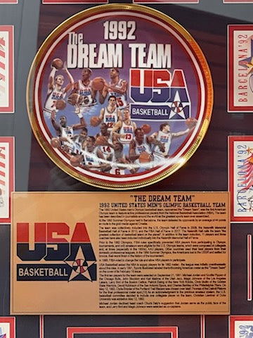 Michael Jordan, Larry Bird, Chuck Daly 1992 Dream Team MASTER SET DREAM TEAM 1991 SKYBOX USA basketball cards signed and framed 24x36 with proof - Awesome Artifacts