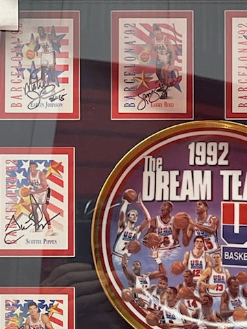 Michael Jordan, Larry Bird, Chuck Daly 1992 Dream Team MASTER SET DREAM TEAM 1991 SKYBOX USA basketball cards signed and framed 24x36 with proof - Awesome Artifacts