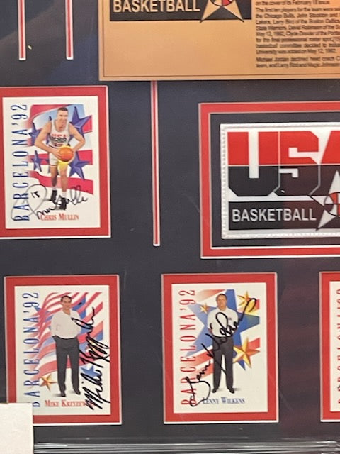 Michael Jordan, Larry Bird, Chuck Daly 1992 Dream Team MASTER SET DREAM TEAM 1991 SKYBOX USA basketball cards signed and framed 24x36 with proof - Awesome Artifacts