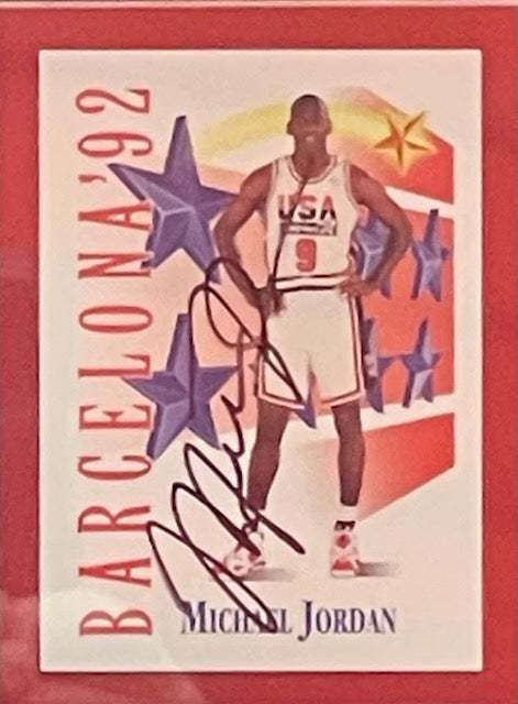 Michael Jordan, Larry Bird, Chuck Daly 1992 Dream Team MASTER SET DREAM TEAM 1991 SKYBOX USA basketball cards signed and framed 24x36 with proof - Awesome Artifacts