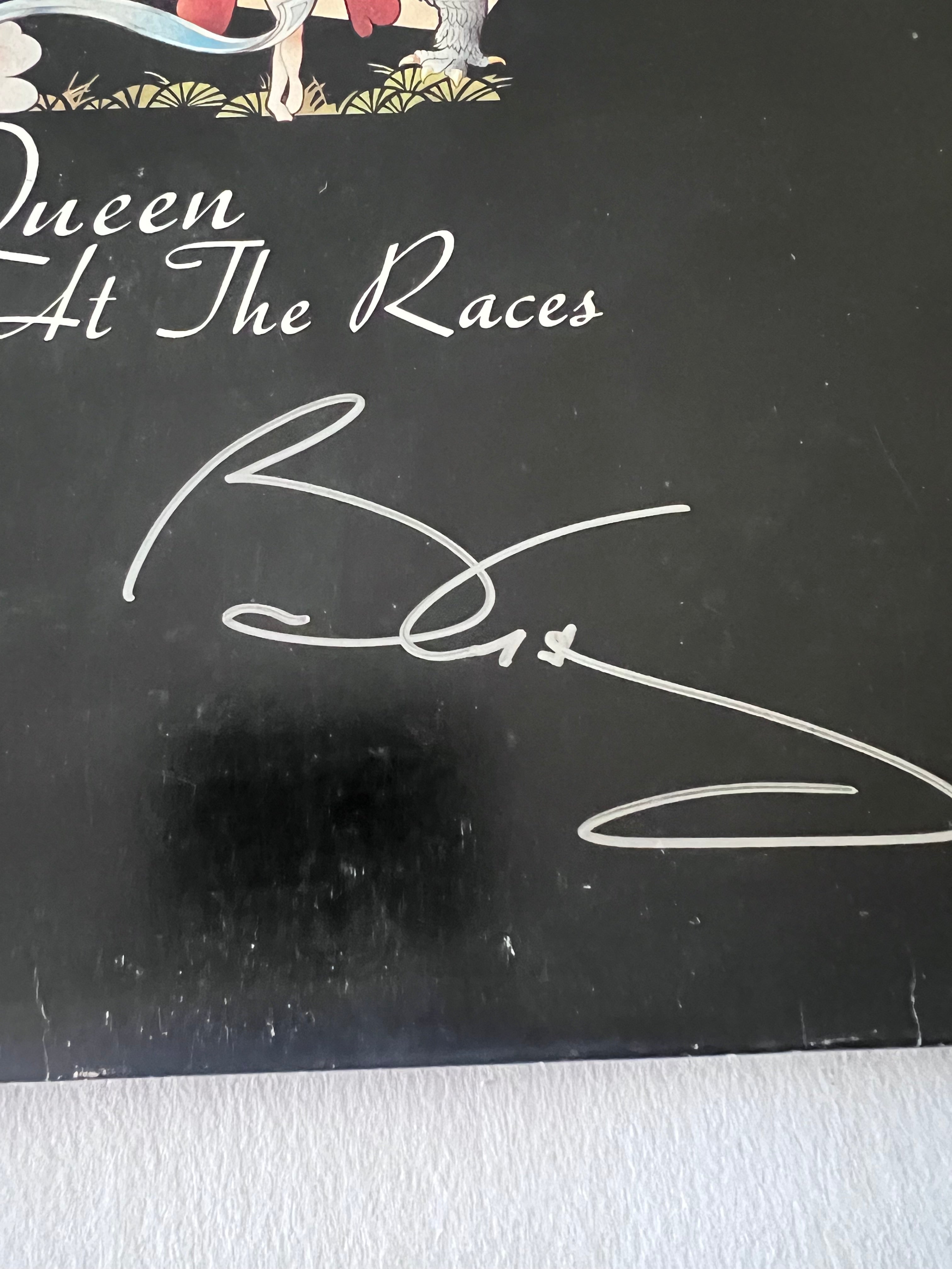 Freddie Mercury Rodger Taylor Brian May John Deacon Queen a day at the races LP signed with proof