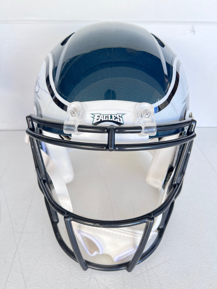 Jalen Hurts AJ Brown Dallas Goddard Devanta Smith Philadelphia Eagles Riddell Speed Authentic pro model helmet signed with proof