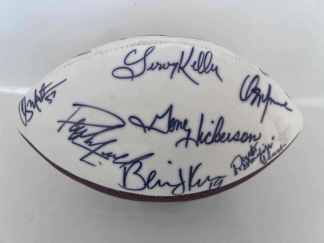 Cleveland Browns full size football Jim Brown, Ozzie Newsome, Paul Warfield, Bernie Kosar, Mike McCormick, Clay Matthews signed