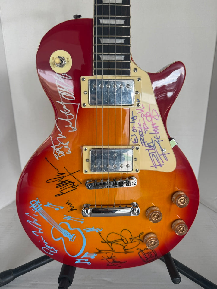 Bill Wyman, Keith Richards, Mick Jagger, Charlie Watts, Ronnie Wood Rolling Stones vintage cherry les paul full size electric guitar