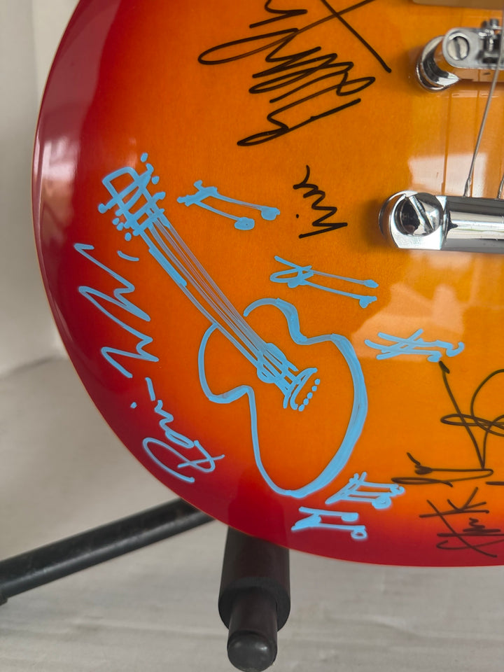 Bill Wyman, Keith Richards, Mick Jagger, Charlie Watts, Ronnie Wood Rolling Stones vintage cherry les paul full size electric guitar