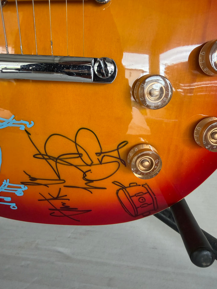 Bill Wyman, Keith Richards, Mick Jagger, Charlie Watts, Ronnie Wood Rolling Stones vintage cherry les paul full size electric guitar