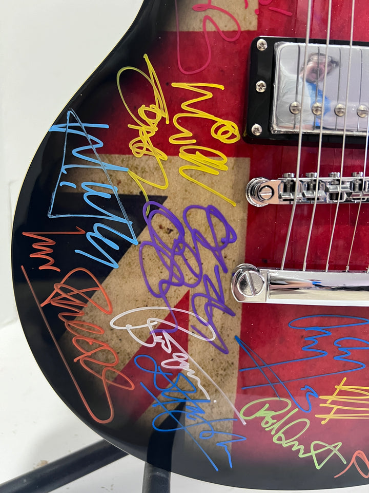 Paul McCartney, Ozzy Osbourne, Jimmy Page, Keith Richards, Eric Clapton British Rock icons one-of-a-kind electric guitar signed by 26 with proof