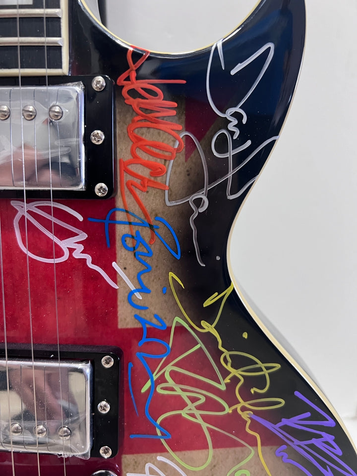 Paul McCartney, Ozzy Osbourne, Jimmy Page, Keith Richards, Eric Clapton British Rock icons one-of-a-kind electric guitar signed by 26 with proof