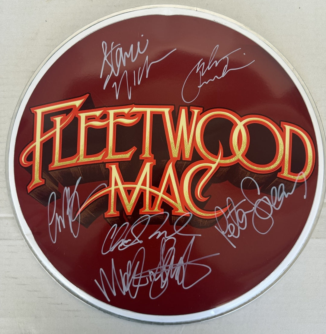 Fleetwood Mac one-of-a-kind drumhead signed with proof
