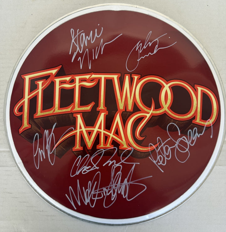 Fleetwood Mac one-of-a-kind drumhead signed with proof