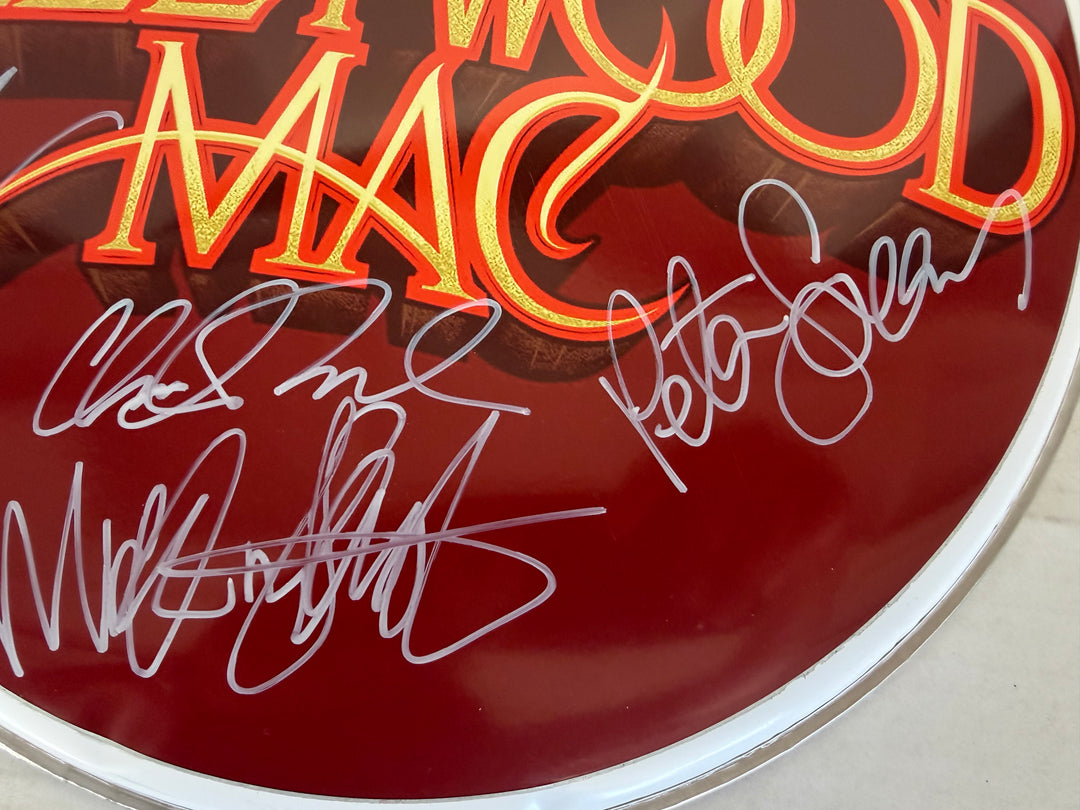 Fleetwood Mac one-of-a-kind drumhead signed with proof